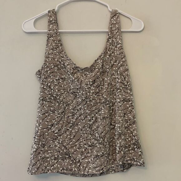 Alex Evenings petite sleeveless tan and white blouse with sparkles Size LP - Picture 1 of 5